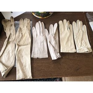Vintage Leather Dress Gloves  3 Pairs.